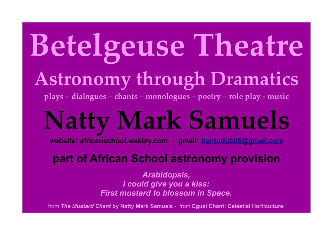 Betelgeuse Theatre contact card for Natty Mark Samuels
